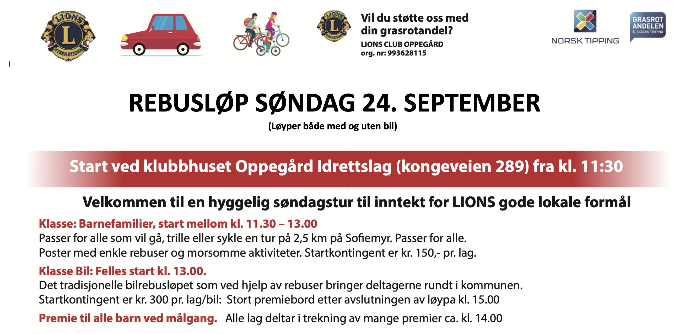 Artikkelbilde til artikkelen Rebusløp søndag 24. september (Med og uten bil)